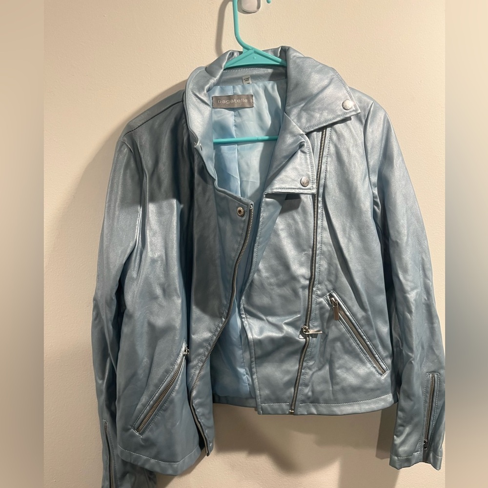 Bagatelle electric blue leather jacket size medium